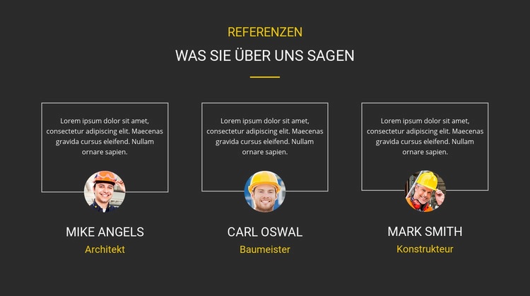 Testimonial unserer Kunden Website Builder-Vorlagen