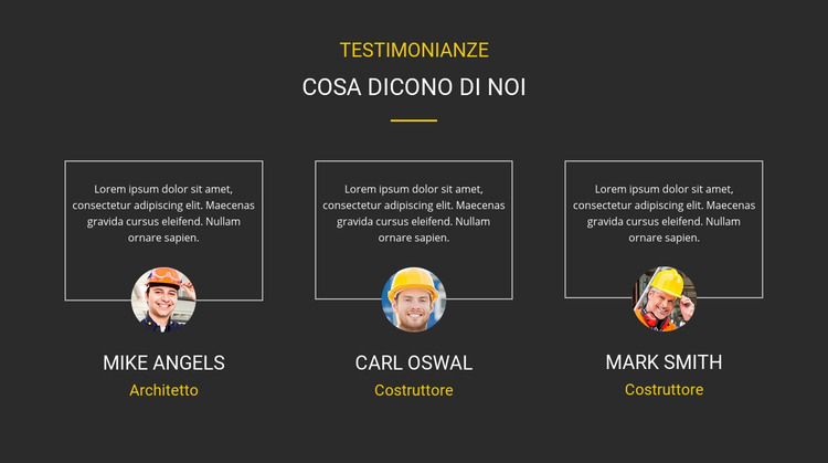 Testimonianze dei nostri clienti Modello HTML