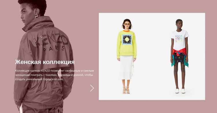 Коллекция женской моды Дизайн сайта