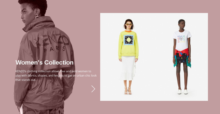 Woman's fashion collection  Website Builder Templates