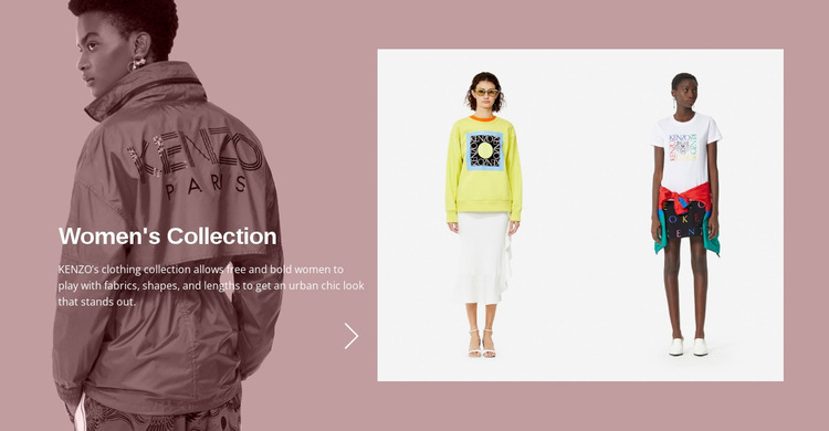 Woman's fashion collection  Website Mockup