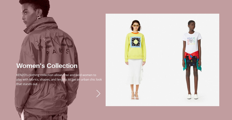 Woman's fashion collection  Wix Template Alternative