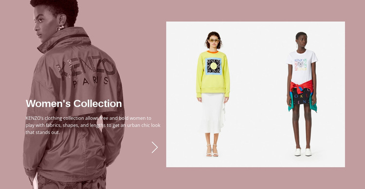 Woman's fashion collection  WordPress Website Builder