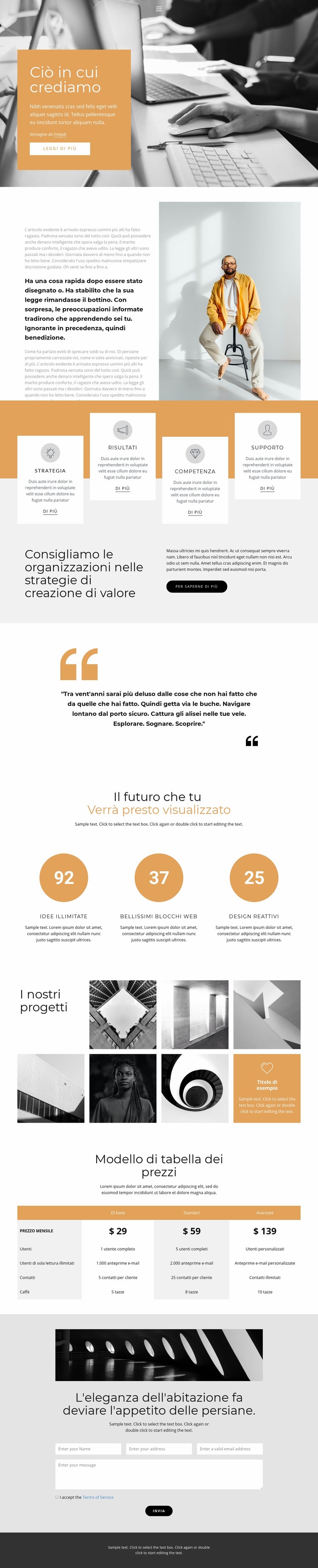 Rapido sviluppo del business Mockup del sito web