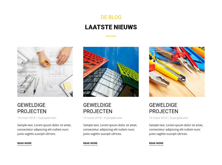 Blog laatste nieuws Website sjabloon