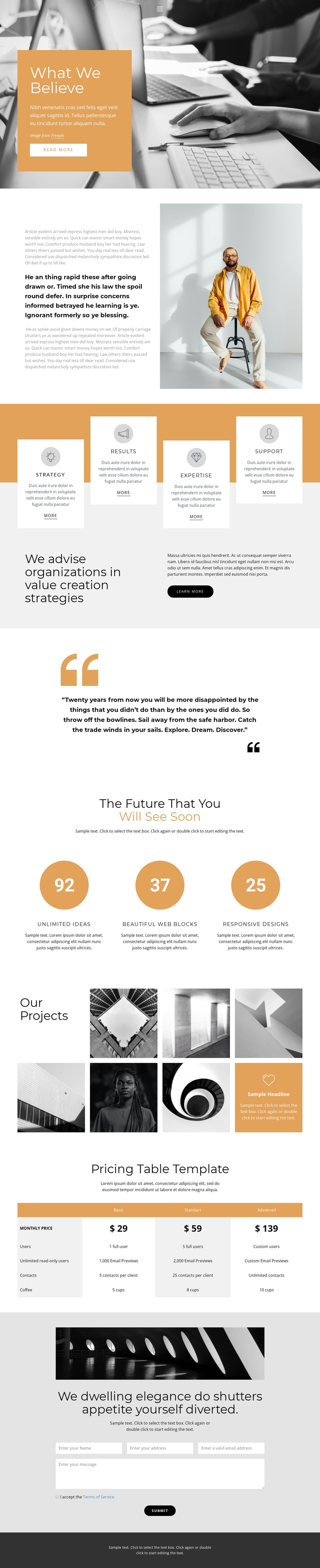 Rapid business development One Page Template