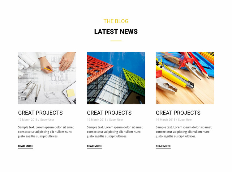 Blog latest news Website Builder Templates