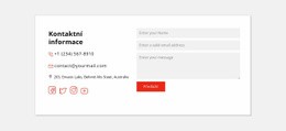 Kontaktní Informace A Sociální Ikony – Šablony Webových Stránek