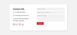 Contact Info And Social Icons Open Source Template