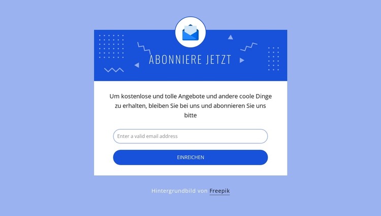 Jetzt mit Symbol abonnieren HTML-Vorlage