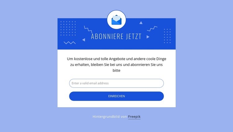 Jetzt mit Symbol abonnieren Website design