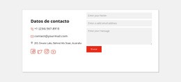 Información De Contacto E Iconos Sociales