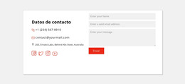 Información De Contacto E Iconos Sociales: Plantilla De Página HTML