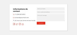 Conception De Sites Web Coordonnées Et Icônes Sociales Pour N'Importe Quel Appareil