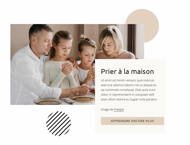 Prier à la maison Conception de site Web