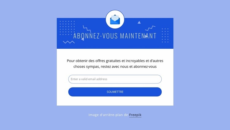 Abonnez-vous maintenant avec l'icône Modèles de constructeur de sites Web