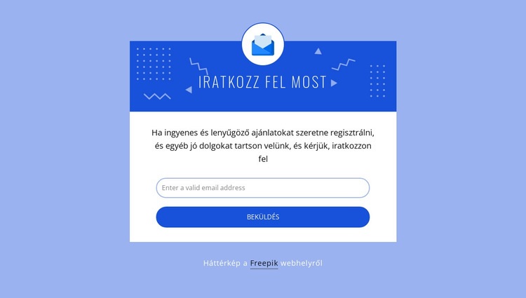 Iratkozzon fel most az ikonnal WordPress Téma