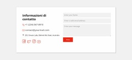 Progettazione Di Siti Web Informazioni Di Contatto E Icone Sociali Per Qualsiasi Dispositivo