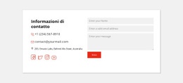 Informazioni Di Contatto E Icone Sociali