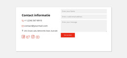 Contactgegevens En Sociale Pictogrammen - HTML-Websitesjabloon