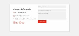 Contactgegevens En Sociale Pictogrammen - Websitesjablonen
