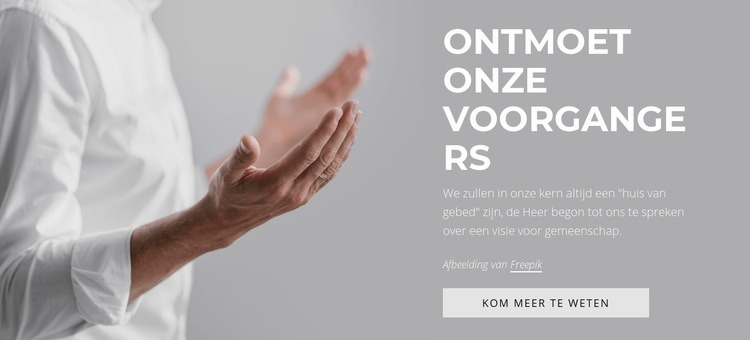 Ontmoet onze voorgangers Website mockup