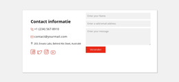 Contactgegevens En Sociale Pictogrammen - Websitesjabloon Gratis Downloaden