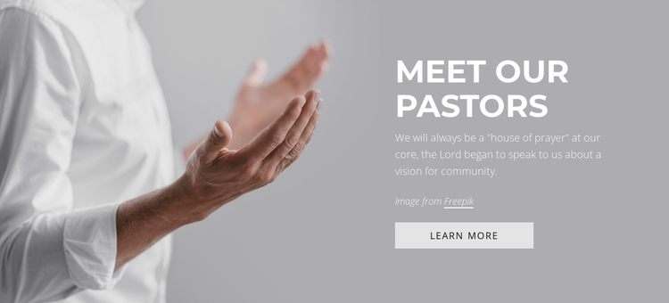 Meet our pastors One Page Template