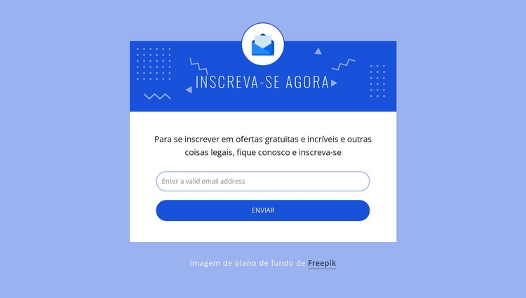 Assine agora com o ícone Maquete do site