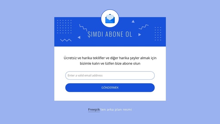 Simgeyle hemen abone olun HTML Şablonu