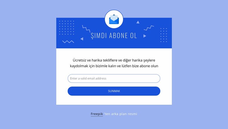 Simgeyle hemen abone olun Web Sitesi Mockup'ı