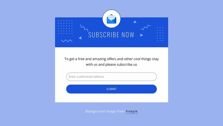 Subcribe now with icon Website Mockup