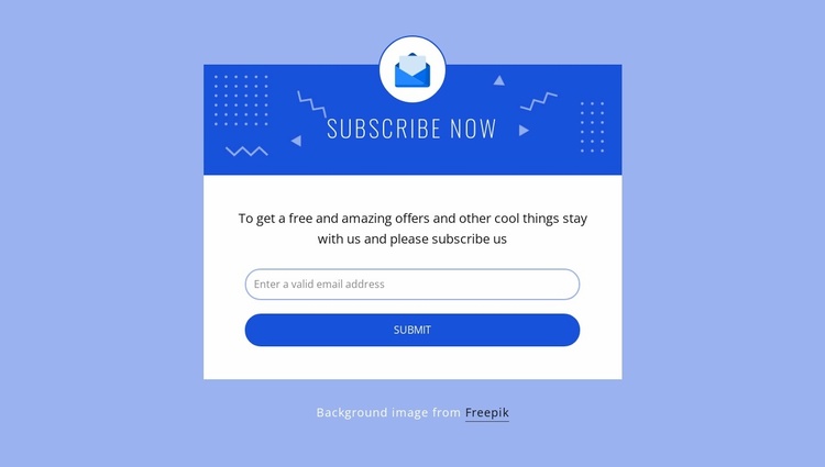 Subcribe now with icon Landing Page