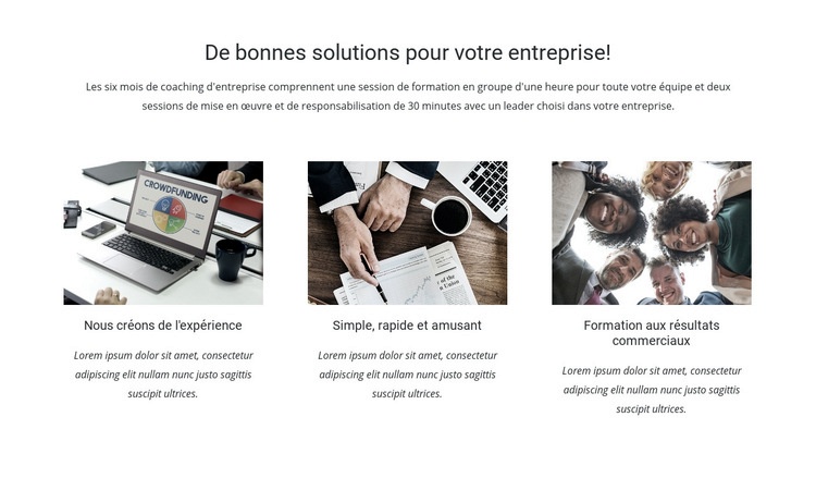 Solutions pour les entreprises Modèle HTML5