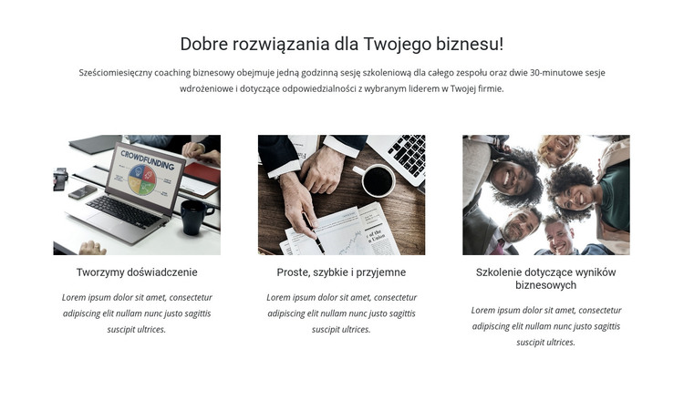 Rozwiązania dla biznesu Szablon HTML