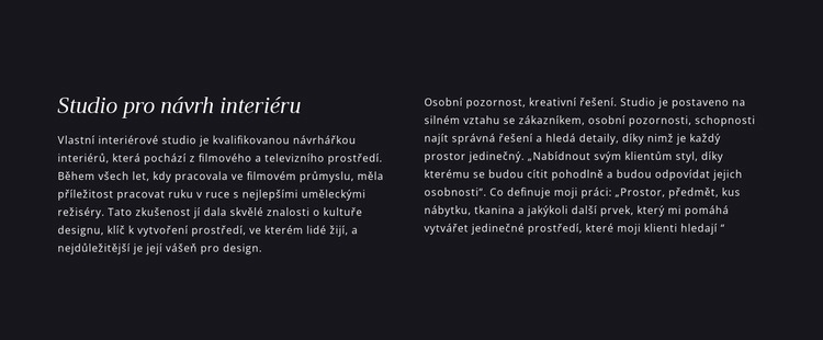 Nadpis a text ve dvou sloupcích Šablona CSS