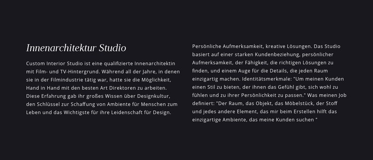 Überschrift und Text in zwei Spalten CSS-Vorlage