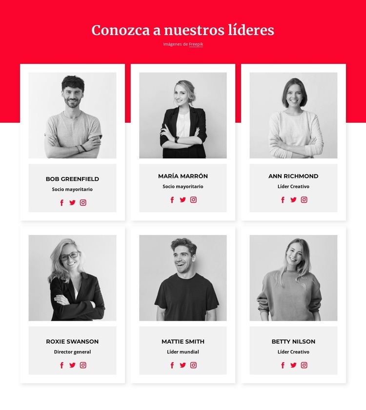 Conoce a nuestros líderes Página de destino