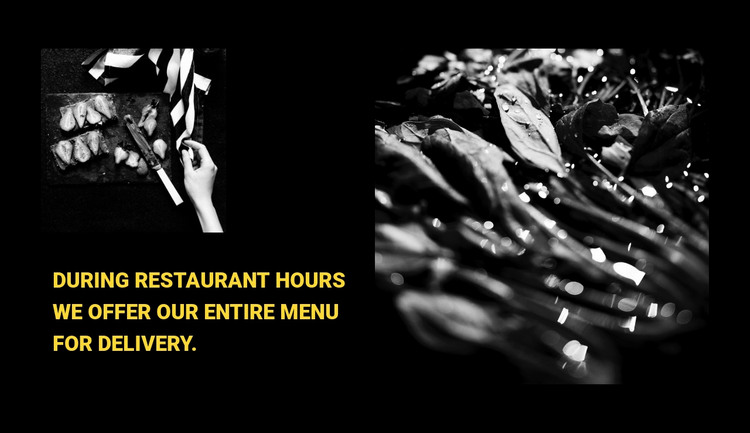 Restaurant menu Homepage Design