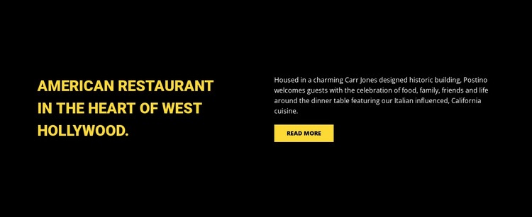 Amerikai étterem Html Weboldal készítő