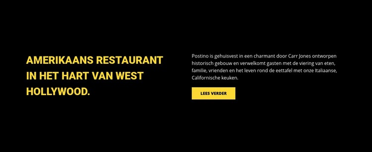 Amerikaans restaurant Website mockup