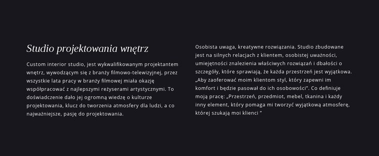 Nagłówek i tekst w dwóch kolumnach Kreator witryn internetowych HTML