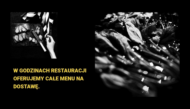 Menu restauracji Makieta strony internetowej