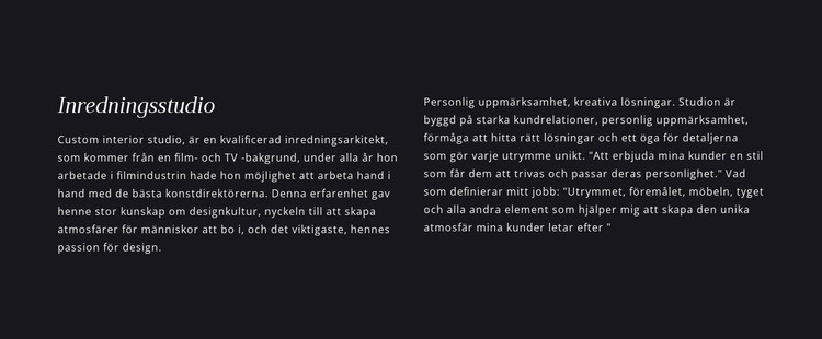 Rubrik och text i två kolumner CSS -mall