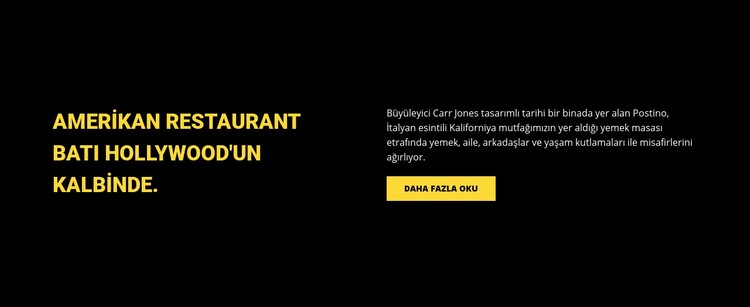 Amerikan restoranı CSS Şablonu