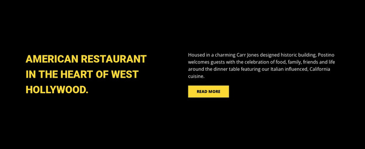 American restaurant Web Design