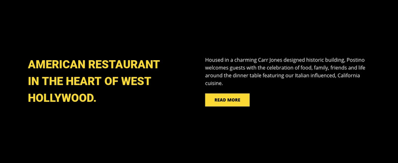 American restaurant Web Page Design