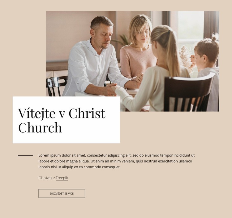 Vítejte v cristském kostele Téma WordPress