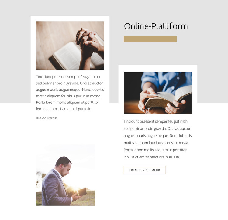 Online-Plattform der Kirche HTML-Vorlage
