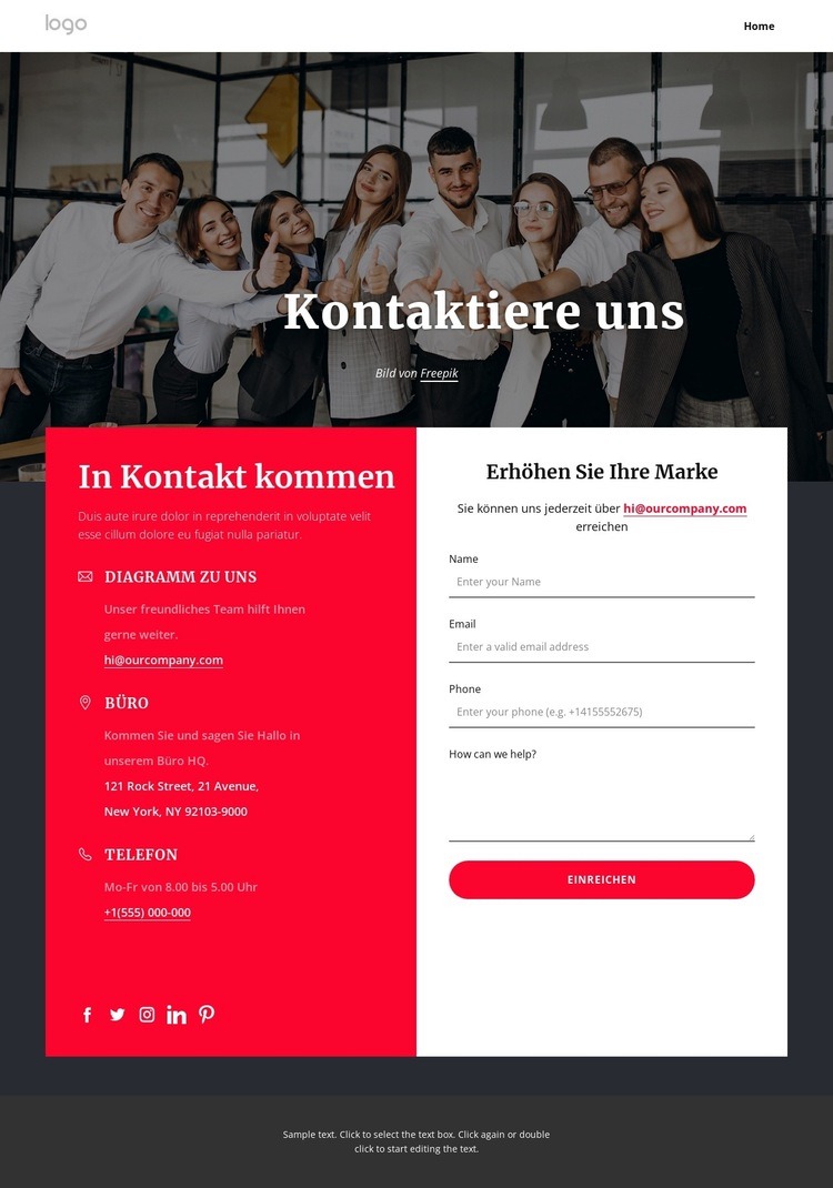 Erhöhen Sie Ihre Marke noch heute HTML5-Vorlage